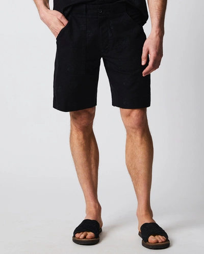 Reid Pelican Embroidered Panel Short In Black