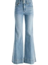 Alice And Olivia Missa Crystal-embellished Jeans In Blue