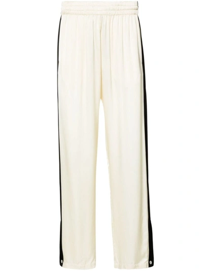 Blue Sky Inn Stripe-detail Straight-leg Trousers In Beis