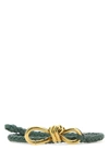 Bottega Veneta Braided Leather Andiamo Belt In Green