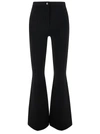 THEORY BLACK FLARED PANTS WITH BUTTON CLOSURE IN VISCOSE BLEND WOMAN