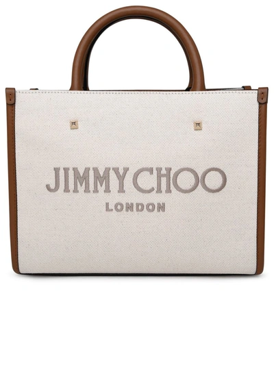 Jimmy Choo Avenue Bag In Ivory Fabric In Grey