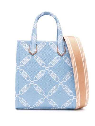 Michael Michael Kors Gigi Shopping Bag In Clear Blue