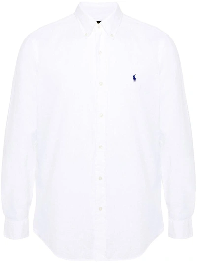 Polo Ralph Lauren Long Sleeve-sport Shirt Clothing In White