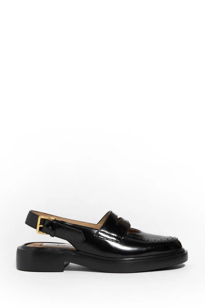 Thom Browne Slingback Leather Penny Loafers In Black