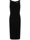 Versace La Medusa Midi Dress In Black