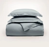 Boll & Branch Organic Signature Hemmed Duvet Set In Bluestone