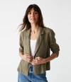 Michael Stars Pearson Linen Blazer In Camo
