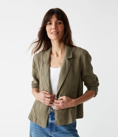 Michael Stars Pearson Linen Blazer In Camo