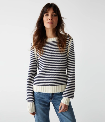 Michael Stars Casey Pullover Sweater In Nocturnal Stripe