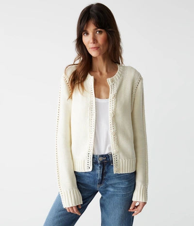 Michael Stars Adaline Button Front Cardigan In Chalk