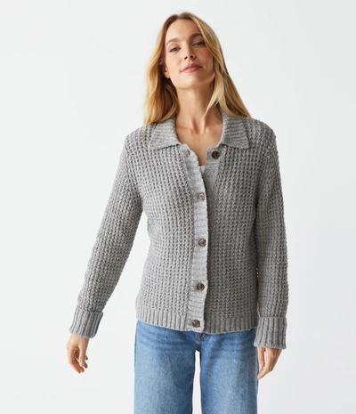 Michael Stars Archie Collared Cardigan In Heather Grey
