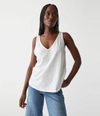 Michael Stars Scarlett V-neck Tank In White