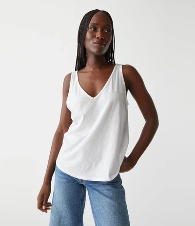 Michael Stars Scarlett V-neck Tank In White