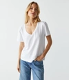 Michael Stars Daria V-neck Tee In White