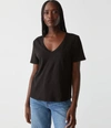 Michael Stars Daria V-neck Tee In Black