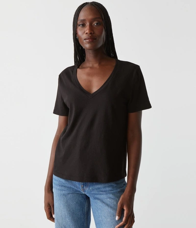 Michael Stars Daria V-neck Tee In Black