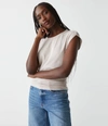 Michael Stars Joni Power Shoulder Tee In Cement