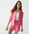 Michael Stars Paulette Linen Short In Flamingo