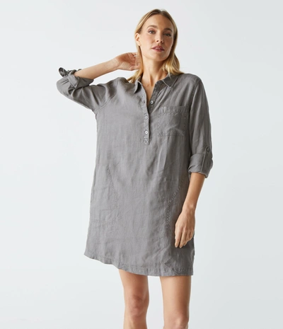 Michael Stars Eleanor Linen Shirt Dress In Oxide