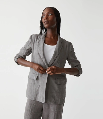 Michael Stars Lottie Linen Blazer In Oxide