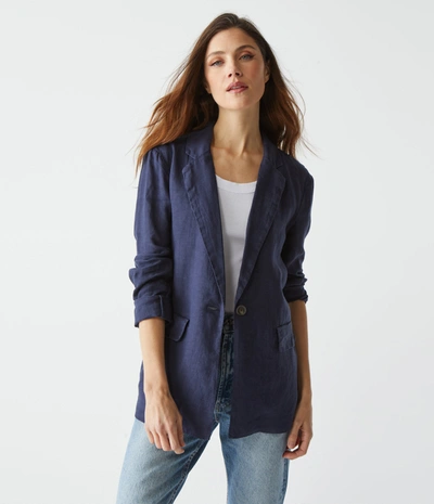 Michael Stars Lottie Linen Blazer In Nocturnal