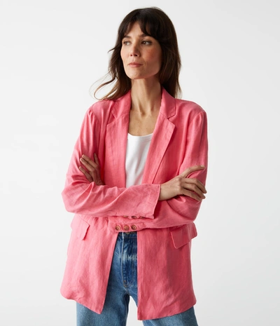 Michael Stars Lottie Linen Blazer In Flamingo