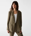 Michael Stars Lottie Linen Blazer In Camo