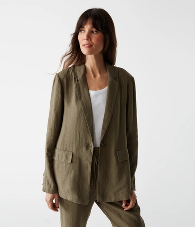 Michael Stars Lottie Linen Blazer In Camo