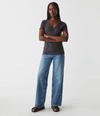 Michael Stars Nikki V-neck Tee In Oxide