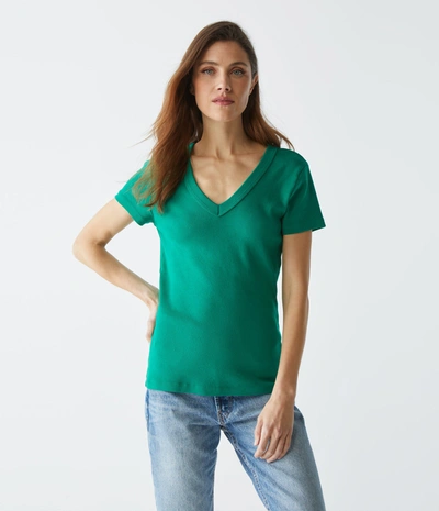 Michael Stars Nikki V-neck Tee In Kelly