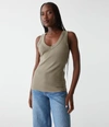 Michael Stars Maya V-neck Tank In Olive