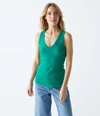 Michael Stars Maya V-neck Tank In Kelly