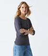 Michael Stars Dot 3/4 Sleeve Tee In Oxide