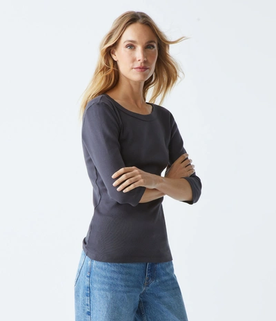 Michael Stars Dot 3/4 Sleeve Tee In Oxide