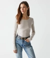Michael Stars Legacy Supima Tee With Raw Edge In Cement