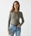 Michael Stars Zola Ribbed Tee In Olive
