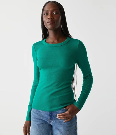Michael Stars Zola Ribbed Tee In Kelly