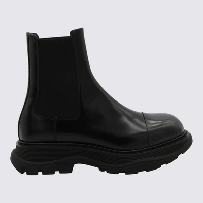 Alexander Mcqueen Black Leather Chelsea Boots