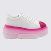 CASADEI CASADEI WHITE AND PINK LEATHER SNEAKERS