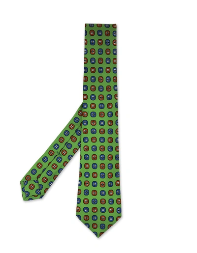Kiton Green Tie With Pattern