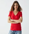 Michael Stars Nikki V-neck Tee In Tamale