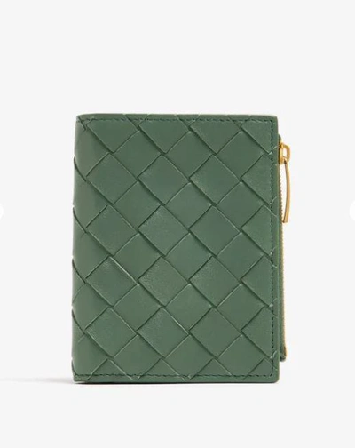 Bottega Veneta Leather Card-holder In Green