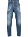 Dondup Distressed Five-pocket Jeans Belt Loops In Blue