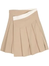 Low Classic Beige Wrap Midi Skirt In Brown