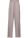 Magliano Pleat-detail Twill Trousers In Pink & Purple
