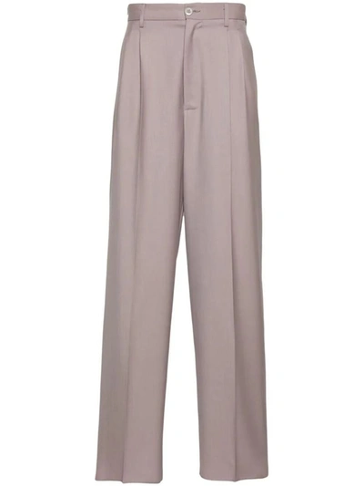 Magliano Pleat-detail Twill Trousers In Pink & Purple
