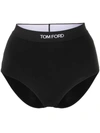 Tom Ford Logo-waist Briefs In Black