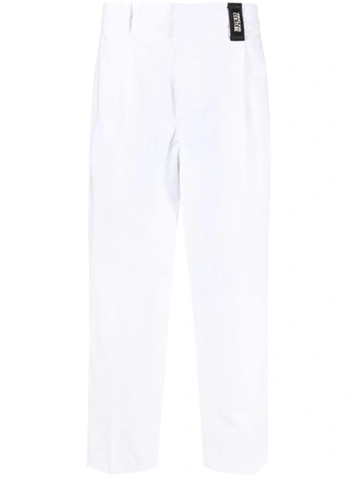 Versace Jeans Couture Mid-rise Straight-leg Trousers In White