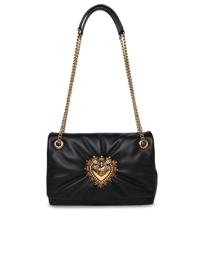 Dolce & Gabbana Devotion Puffy Shoulder Bag In Black